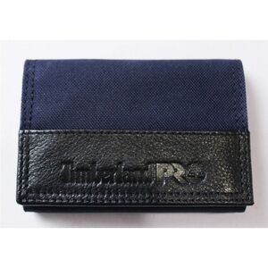 Timberland PRO Men's Leather & Canvas Trifold Wallet Set AP2 Navy